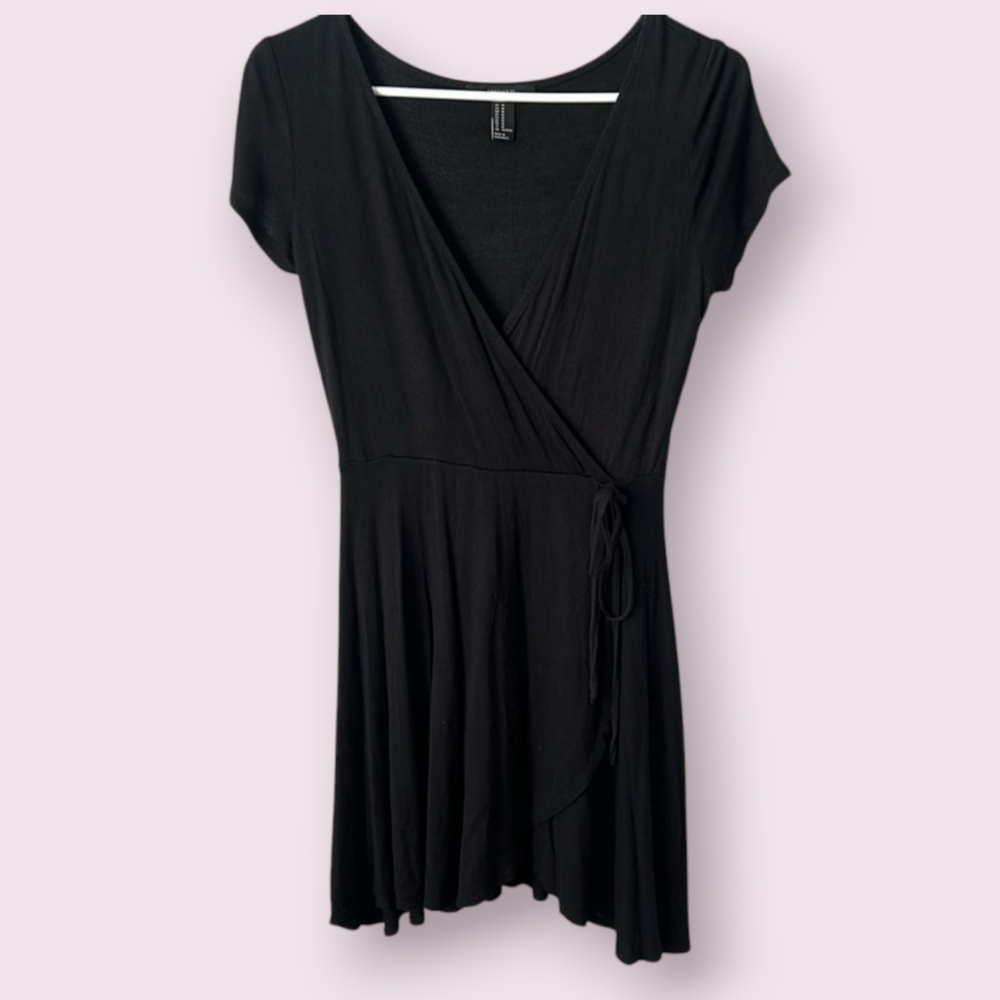 3 for $15 Black V Neck Wrap Dress